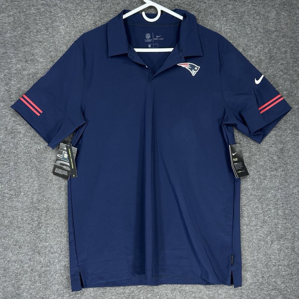 Nike On Field New England Patriots Flex Team Logo Shirt Mens L Blue NFL